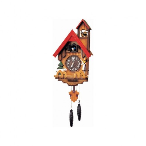 Rhythm(Japan) Cuckoo Auto Night Shut off Sensor, Hourly Mechanical Bird Chirping With Door Cuckoo Clock